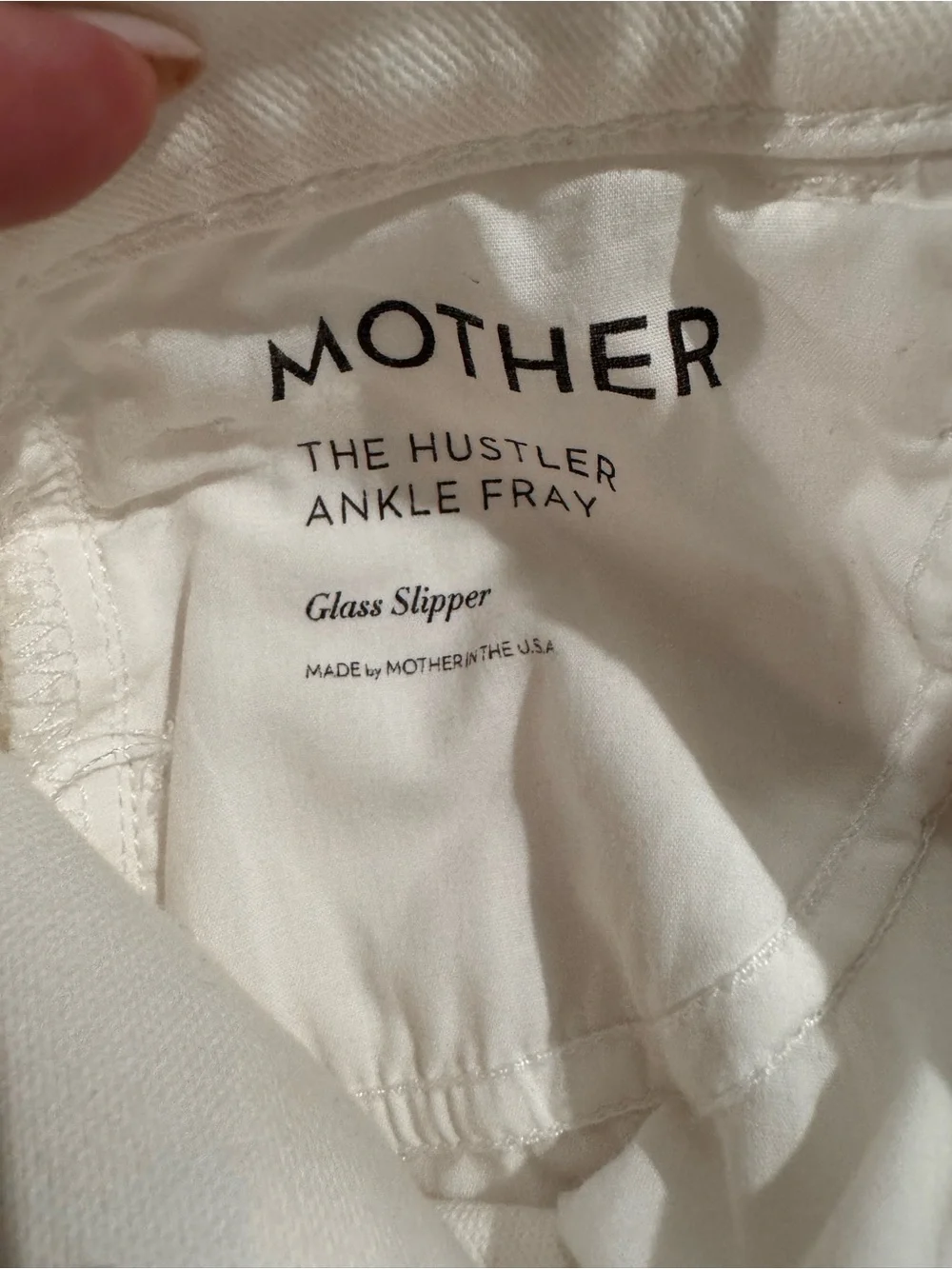 Mother Cropped White Hustler Ankle Fray High-Rise - Picture 8 of 9